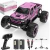 imageDEERC 110 Fast RC Cars for Adults 4X4 High Speed RC Truck Crawler 48KMH Pink All Terrain Hobby Remote Control Monster Truck with 2 Modular Batteries Toy Vehicle Gift for Kids