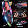 imageDEERC 13 inch Remote Control Boat for Kids 24Ghz RC Spider Boat with LED Lights for Pools and Lakes Summer Water Toy Gift for Boys 812 2 Batteries
