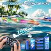 imageDEERC 2 Pack 13 inch Remote Control Boat for Kids 4 Batteries 24Ghz RC Racing Boat with LED Lights for Pools and Lakes Summer Water Toy Gift for Boys 812