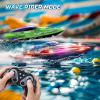 imageDEERC 2 Pack 13 inch Remote Control Boat for Kids 4 Batteries 24Ghz RC Racing Boat with LED Lights for Pools and Lakes Summer Water Toy Gift for Boys 812