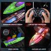 imageDEERC 2 Pack 13 inch Remote Control Boat for Kids 4 Batteries 24Ghz RC Racing Boat with LED Lights for Pools and Lakes Summer Water Toy Gift for Boys 812
