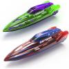 imageDEERC 2 Pack 13 inch Remote Control Boat for Kids 4 Batteries 24Ghz RC Racing Boat with LED Lights for Pools and Lakes Summer Water Toy Gift for Boys 812