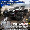 imageDEERC Brushless Fast RC Cars for Boys ampamp Adults 55KMH 118 OffRoad RC Truck All Terrain 4x4 Racing Mecha Car 50 Mins Waterproof Remote Control Monster Truck Compatible with 3S Battery308E