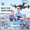 imageDEERC D40 Drone with Camera for Kids D40 FPV HD 1080P Mini Aircraft for Adults Beginner Foldable Quad Hobby RC Plane Toys Gifts 2 Batteries 20 Mins Flight Time Easy to Fly1 PieceBlack