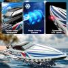 imageDEERC Fast Brushless RC Boat 30 mph 3S Remote Control Racing Boats with Metal Servo ampamp LED Light Capsize Recovery24Ghz Speed Boat for Adults Summer Pool Toy GiftSpecial Edition