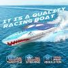 imageDEERC Full Proportional Remote Control Boat with LED Lights Shark Graffiti 20 MPH24GHz High Speed RC Racing Boats for LakesPool Toys for Kids ampamp Adults