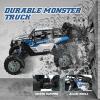 imageDEERC Large 18 Scale Upgraded Monster Truck Remote Control Car for Adults Boys Off Road RC Cars with Realistic Sound 24Ghz 4WD Rock Crawler Toy All Terrain Climbing 2 Batteries for 80 Min PlayBlue