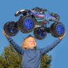 imageDEERC Large 18 Scale Upgraded Monster Truck Remote Control Car for Adults Boys Off Road RC Cars with Realistic Sound 24Ghz 4WD Rock Crawler Toy All Terrain Climbing 2 Batteries for 80 Min PlayClassic Blue