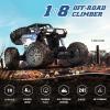 imageDEERC Large 18 Scale Upgraded Monster Truck Remote Control Car for Adults Boys Off Road RC Cars with Realistic Sound 24Ghz 4WD Rock Crawler Toy All Terrain Climbing 2 Batteries for 80 Min PlayBlue