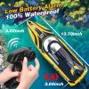 imageDEERC RC Boat with LED Light 30 Mins Self Righting Remote Control Boat for Pools ampamp Lakes 20 MPH 24GHz Racing Boats 2 Battery Pool Toys for Kids Radio Controlled WatercraftYellow