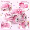 imageDEERC RC Cars with Windmill Hair Clips 118 Scale Remote Control Car with Storage Case 80 Min Playtime 24Ghz LED Light OffRoad Pink Monster RC Trucks with Auto Mode Toys Car Gifts for Girls KidsDe42pink