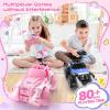 imageDEERC RC Cars with Windmill Hair Clips 118 Scale Remote Control Car with Storage Case 80 Min Playtime 24Ghz LED Light OffRoad Pink Monster RC Trucks with Auto Mode Toys Car Gifts for Girls KidsDe42pink