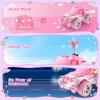 imageDEERC RC Cars with Windmill Hair Clips 118 Scale Remote Control Car with Storage Case 80 Min Playtime 24Ghz LED Light OffRoad Pink Monster RC Trucks with Auto Mode Toys Car Gifts for Girls KidsDe42pink