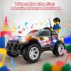 imageDEERC Remote Control Car for Boys ampamp Girls Ages 48 Spray RC Truck with Music ampamp Colorful LED Lights 24GHz AllTerrain Drift Vehicle 2 Rechargeable Batteries 40 Mins Playtime Birthday Toy for KidsRainbow