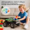 imageDEERC Remote Control Car for Boys ampamp Girls Ages 48 Spray RC Truck with Music ampamp Colorful LED Lights 24GHz AllTerrain Drift Vehicle 2 Rechargeable Batteries 40 Mins Playtime Birthday Toy for KidsGreen