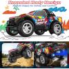 imageDEERC Remote Control Car for Boys ampamp Girls Ages 48 Spray RC Truck with Music ampamp Colorful LED Lights 24GHz AllTerrain Drift Vehicle 2 Rechargeable Batteries 40 Mins Playtime Birthday Toy for KidsRainbow