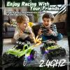 imageDEERC Remote Control Car with Fog Mist ampamp LED Colorful Lights 118 Scale RC Truck with 2 Batteries 24Ghz Monster Truck for Boys All Terrain OffRoad Race car Educational Toy ampamp Gift for Boys Girls