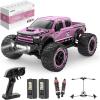 imageDEERC 110 Fast RC Cars for Adults 4X4 High Speed RC Truck Crawler 48KMH Pink All Terrain Hobby Remote Control Monster Truck with 2 Modular Batteries Toy Vehicle Gift for Kids