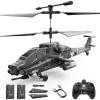 imageDEERC Apache RC Helicopter for Kids ampamp Adults Military Remote Control Helicopter Toy with LED Lights 2 Batteries ampamp USBC Charging 26 Mins Flight Altitude Hold Gift for Boys Ages 812
