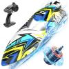 imageDEERC Fast Brushless RC Boat 30 mph 3S Remote Control Racing Boats with Metal Servo ampamp LED Light Capsize Recovery24Ghz Speed Boat for Adults Summer Pool Toy GiftFashion