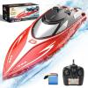 imageDEERC H120 Fast RC Boat for Pools and Lakes 24 GHz 20 MPH Racing Boats for Kids ampamp Adults with Rechargeable BatteryLow Battery AlarmCapsize RecoveryGifts for Boys GirlsClassic