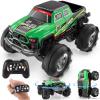 imageDEERC Remote Control Car for Boys ampamp Girls Ages 48 Spray RC Truck with Music ampamp Colorful LED Lights 24GHz AllTerrain Drift Vehicle 2 Rechargeable Batteries 40 Mins Playtime Birthday Toy for KidsGreen