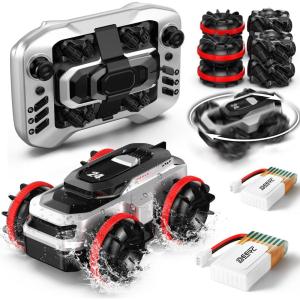 imageDEERC Amphibious Remote Control Car  Waterproof RC Stunt Car for Kids with 360 Spins 50 Min BatteriesHighSpeed AllTerrainPortable Summer Gift ampamp Pool Toys for Girls ampamp Boys