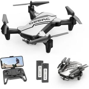 imageDEERC D20 Mini Drone for Kids with 720P HD FPV Camera Remote Control Toys Gifts for Boys Girls with Altitude Hold Headless Mode One Key Start Speed Adjustment 3D Flips 2 Batteries RedSilver