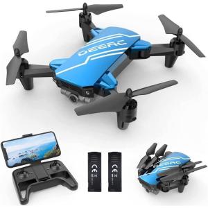 imageDEERC D20 Mini Drone for Kids with 720P HD FPV Camera Remote Control Toys Gifts for Boys Girls with Altitude Hold Headless Mode One Key Start Speed Adjustment 3D Flips 2 Batteries RedBlue