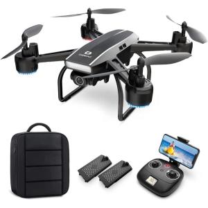 imageDEERC Drone with Camera for Adults 2K Ultra HD FPV Live Video 120 Wide Angle Altitude Hold Headless Mode Gesture Selfie Waypoints Functions RC Quadcopter with 2 Batteries and Backpack
