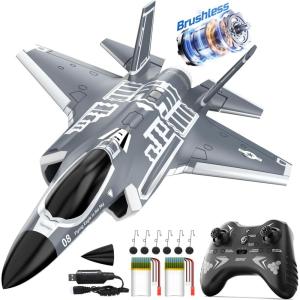 imageDEERC F35 4 Channel Brushless RC Plane for Adults Remote Control Airplane EDF Fighter Jet24GHz 6axis Gyro Stabilizer EPP RTF Hobby Glider Aircraft Plane Easy to Fly for Advance Player