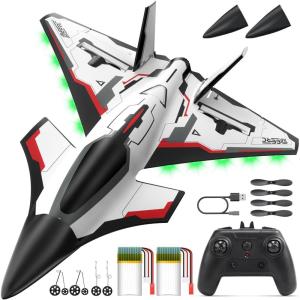 imageDEERC Future RC Plane 4 Channel Remote Control Jet Hobby Airplane with LED Lights RTF Aerobatic Aircraft Toys24GHz 6axis Gyro Stabilizer EDF EPP Glider Aircraft Plane for Adults Beginners Advanced4CH Future RC Plane