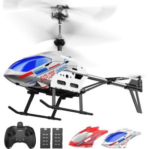 imageDEERC Remote Control Helicopter 35 CH Altitude Hold RC Helicopters wGyro for Beginner 2 Shells LED Light One Key Take OffLanding 24GHz Aircraft Indoor Flying Toy for Kids Boys Girls