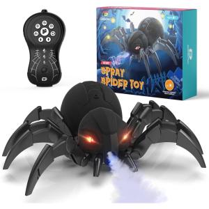 imageDEERC Remote Control Spider Robot Spide with Spray and Lights Black Widow Toy for Kids for Halloween Xmas Birthday Party Joke Prank Wireless RC Realistic Bot Moving Real Music Effect TarantulaBlack