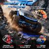 imageDEERC 118 All Terrain Fast Drift amp Racing RC Car 40KMH Remote Control Truck with Futuristic Body Shell Extra Drift Wheels 24GHz Waterproof OffRoad Vehicle with 2 Batteries for Kids amp Adults118 Futuristic Blue