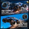 imageDEERC 118 All Terrain Fast Drift amp Racing RC Car 40KMH Remote Control Truck with Futuristic Body Shell Extra Drift Wheels 24GHz Waterproof OffRoad Vehicle with 2 Batteries for Kids amp Adults118 Futuristic Blue