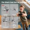 imageDEERC Black Hawk RC Helicopter Remote Control Helicopter with Red Scorpion Tail Design 24 Mins Flight 2 Batteries Helicopters Toy for Kids LED Lights Altitude Hold Birthday Gift for Boys 812Shark