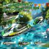 imageDEERC High Speed RC Boat with LED Lights 30KMH Fast Remote Control Racing Boat SelfRighting 2 Batteries 24 Mins 24GHz Pool amp Lake Toys for Kids amp Adults