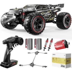 imageDEERC 209E 110 Fast Brushless RC Car for Adults amp Boys 60 KMH High Speed 4WD OffRoad Remote Control Truck with 2 x 3S Batteries amp Extra Swing Arms Hobby Grade Racing Car RC Crawler Gift