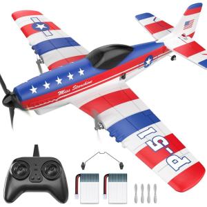 imageDEERC G650 RC Plane Private Jet3CH Remote Control Airplane Toys24GHz 6axis Gyro Stabilizer RTF Hobby Glider Aircraft Plane Easy to Fly for Beginners Kids AdultsP51 Mustang