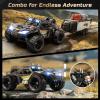 imageDEERC 114 Crawler RC Car 48Kph High Speed RC Truck with LED Headlight for Boys Aldult Offroad 4x4 24Ghz Remote Control Car Monster Truck Toy 2 Batteries 40 Mins Running Time