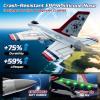 imageDEERC F16 Thunderbirds RC Plane3CH Remote Control Airplane Fighter Toys24GHz 6axis Gyro Stabilizer RTF Glider Aircraft Plane with 2 BatteriesEasy to Fly for Beginners Kids Adults