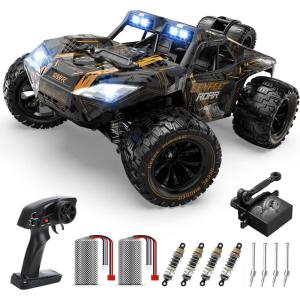 imageDEERC 114 Crawler RC Car 48Kph High Speed RC Truck with LED Headlight for Boys Aldult Offroad 4x4 24Ghz Remote Control Car Monster Truck Toy 2 Batteries 40 Mins Running Time