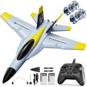 imageDEERC F18 4 Channel RC Plane for Adults Remote Control Airplane Fighter Jet24GHz 6axis Gyro Stabilizer RTF Hobby Glider Aircraft Plane with 2 Batteries Easy to Fly for Adults Boys