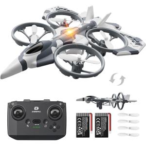 imageDEERC HT15 DualMode RC Drone for Kids Air amp Land Mini Drone Helicopter Toy Under 100g No License Needed with 2 Batteries 14 Mins Flight Time Altitude Hold Headless Mode 3 Speed Levels 360 Flip IndoorOutdoor Beginner Gift
