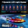 imageDEERC 2Pack RC Boats for Kids Fast Remote Control Boat with 41200mAh Batteries 120 Min Runtime 7 LED Lights Mode Capsize Recovery 24GHz Racing Pool amp Lake Toy