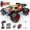 imageDEERC 114 Brushless Fast RC Cars for Adults BoysMax 50KMH High Speed Remote Control Car4X4 All Terrains RC Monster TruckWaterproof OffRoad Hobby Electric Vehicle Car Gift2 Liion Batteries