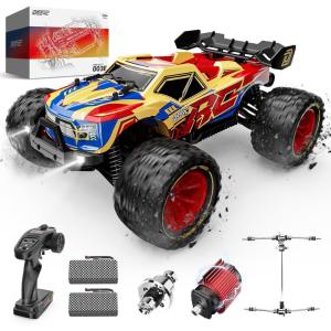 imageDEERC 114 Brushless Fast RC Cars for Adults BoysMax 50KMH High Speed Remote Control Car4X4 All Terrains RC Monster TruckWaterproof OffRoad Hobby Electric Vehicle Car Gift2 Liion Batteries