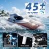 imageDEERC 17 Brushless RC Boat for Adults 45 KPH HighSpeed Racing Boat 3S 2800mAh Lipo Battery Metal Rudder SelfRighting Design Remote Control Boat for Lakes Pools amp Saltwater TX766