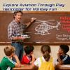 imageDEERC Apache RC Helicopter for Kids 812 Remote Control Helicopter for Adults Helicopters Toy with 26 Mins Flight Time 2 Batteries LED Lights Altitude Hold Chrismas GIF for BoysBule